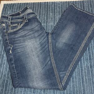 Rock & Roll Cowgirl Blue Riding Jeans size 32x33